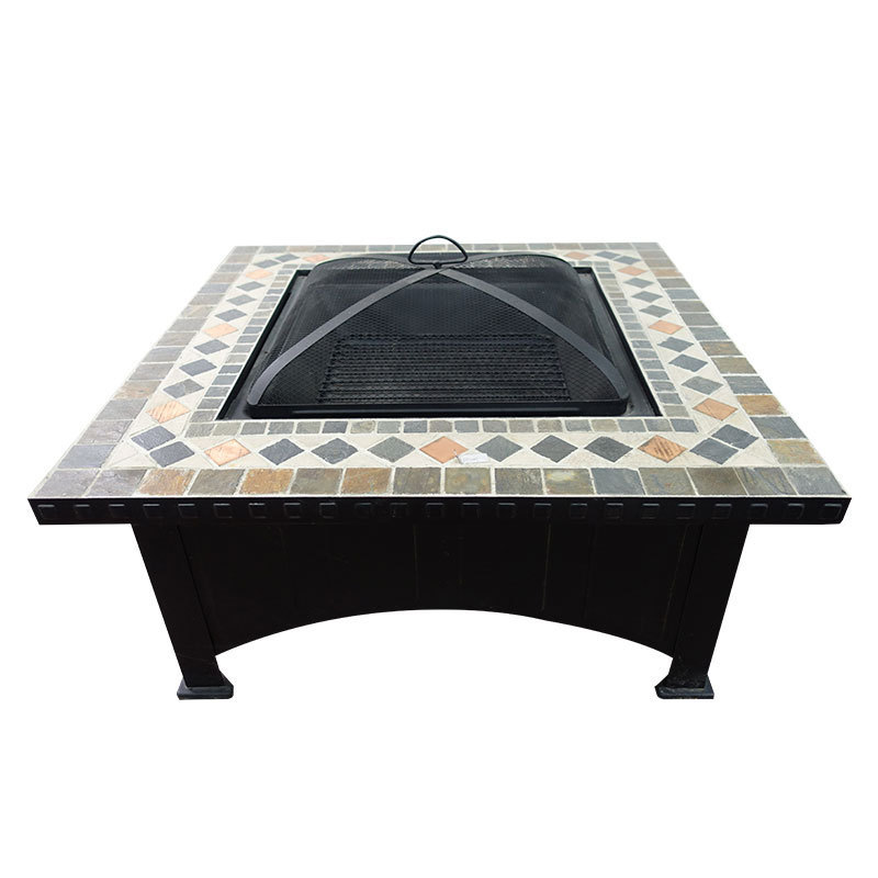 Large outdoor SLATE fire basin multifunctional tabletop patio fire grill cold rolled granite SLATE fire basin Item Picture
