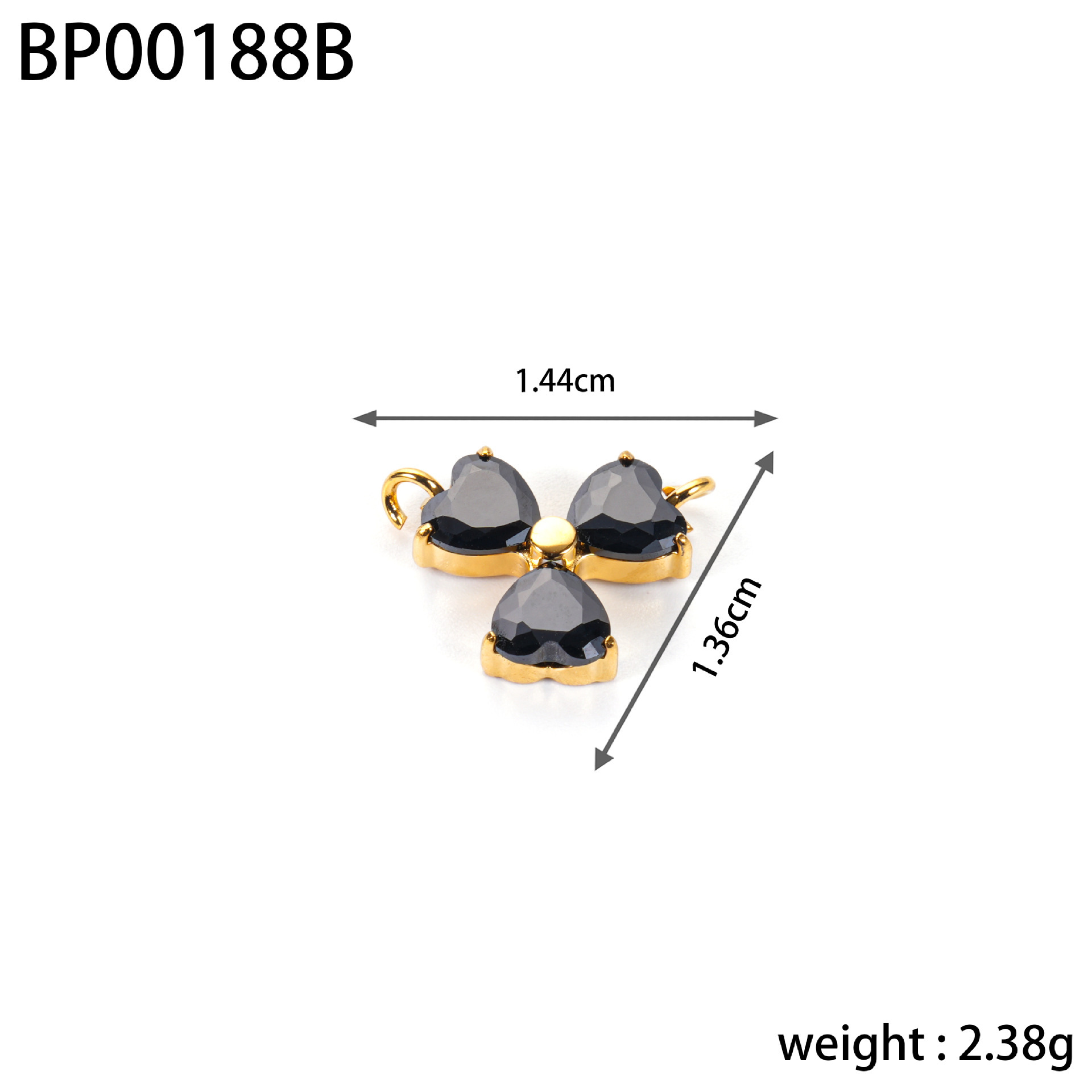 Cross-border fashion stainless steel four-leaf clover, five-pointed star, zircon inlaid diy double-hole pendant design accessory pic 41