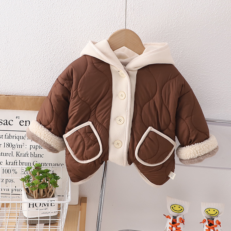 Boys Winter Quilted Coat Plus Fleece Thickened Children's Quilted Coat 2023 New Warm Baby Quilted Children's Wear Tide Specification drawing