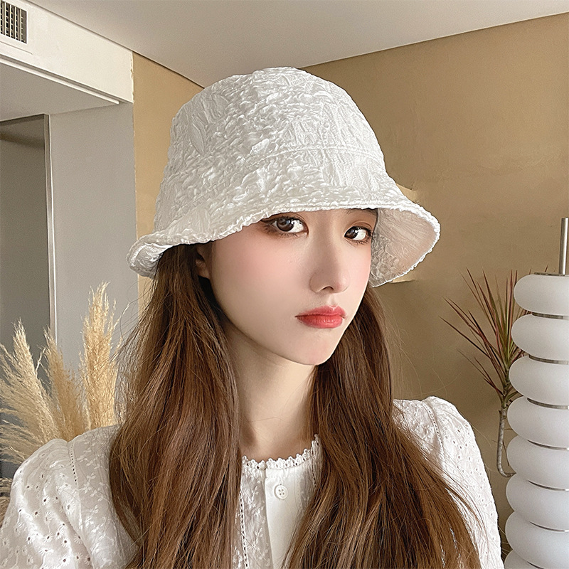 Japanese-style thin pleated fisherman hats for women, summer Internet celebrities on Instagram street style, sun protection and shade hats for women, bucket hats trendy Specification image