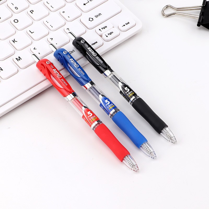 Baok Press type gel pen 0.5mm bullet type business office signature pen, student exam practice stationery pen Specification image
