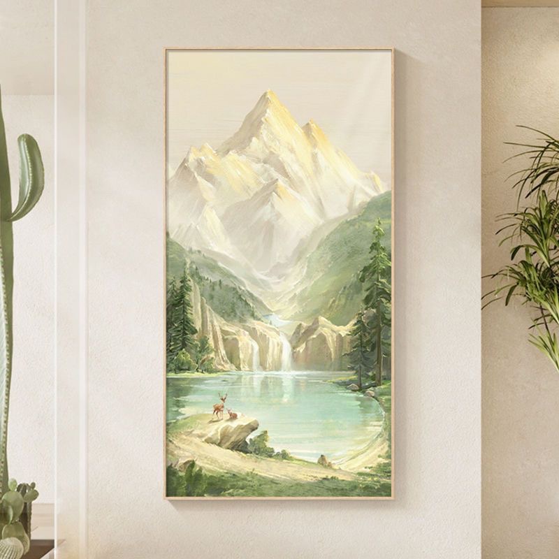 日照金山入户玄关装饰画北欧风客厅沙发背景墙挂画走廊过道风景画