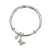 "Flower Butterfly Bracelet 2023 Women's Sliding Plain Ring Silver-plated Bracelet, 520 style Mother's Day bracelet. Item Picture