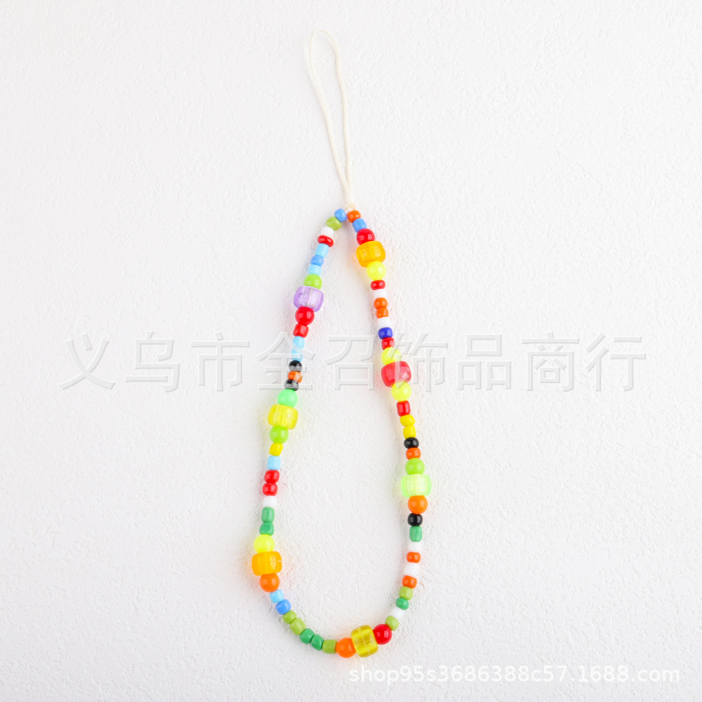 The brand-new 2024 Xiaohongshu Ice and Snow World snowflake mobile phone chain, beaded mobile phone lanyard, pendant and colorful key chain Item Picture