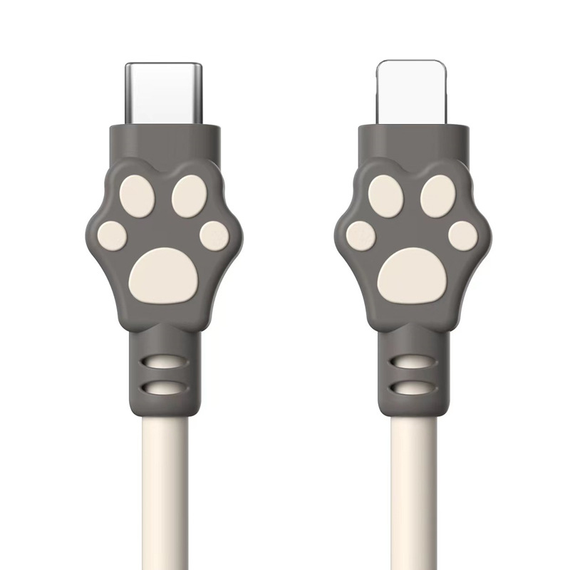 适用一米 TYPE C to lightning苹果 熊掌TPE手机数据线