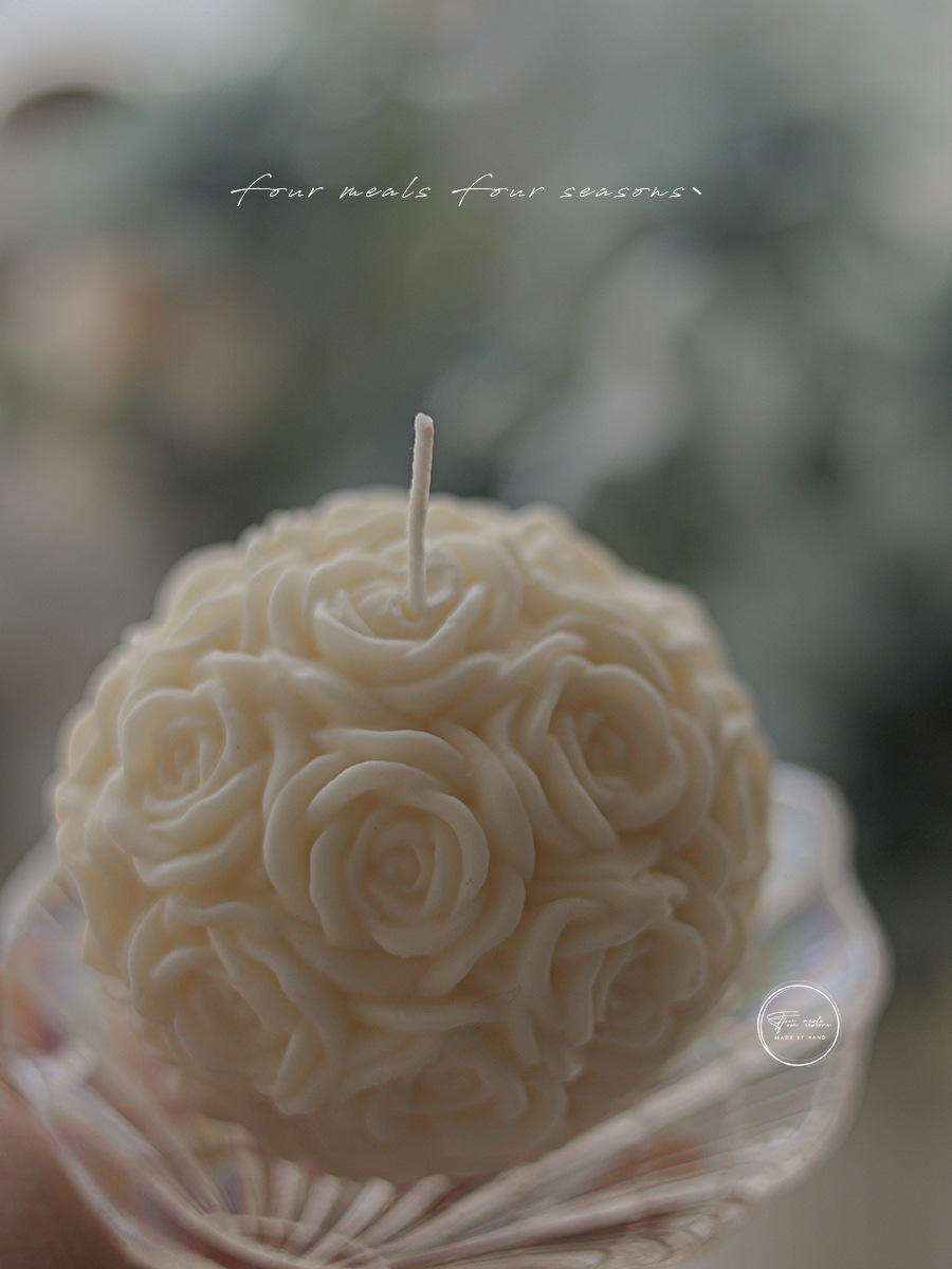 花球香薰卧室女生淡香玫瑰fourmeals婚礼蜡烛伴手礼物盒情侣