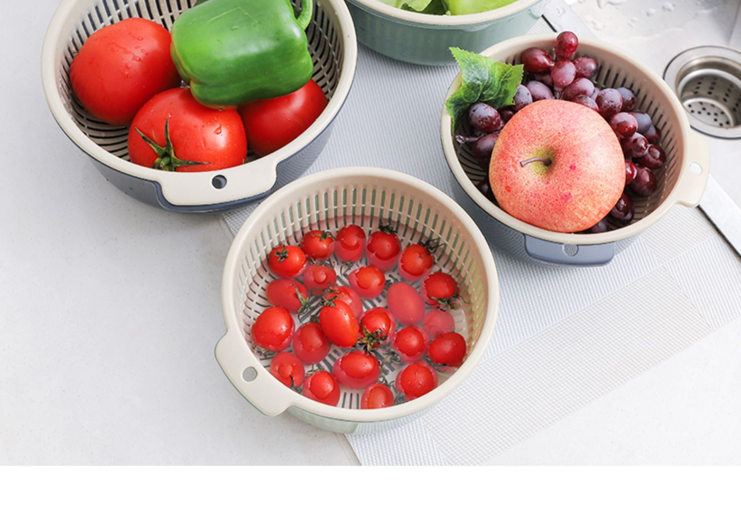 洗菜盆食品级菜蓝子加厚圆形盆子厨房沥水篮盆子家用批发厂家批发详情14