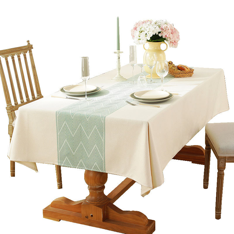 Cross-border all-season universal Nordic-style waterproof and oil-proof tablecloth, household cotton and linen coffee table cover, rectangular tablecloth Item Picture