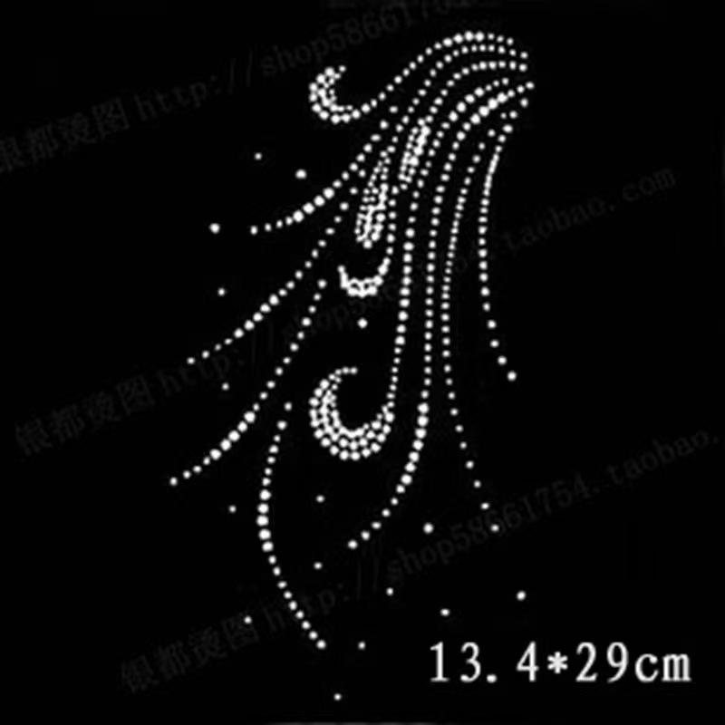 6#10#16# Boutique Middle East Stage Dress Drilling Underwear Clothing Drilling Accessories Willow Leaves Diy Drilling Map Finished Product Specification drawing
