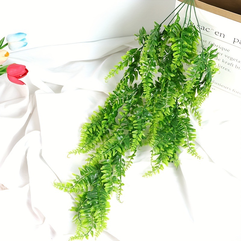 亚马逊仿真壁挂波斯草藤条人造悬挂蕨类植物藤蔓悬挂绿色植物详情12