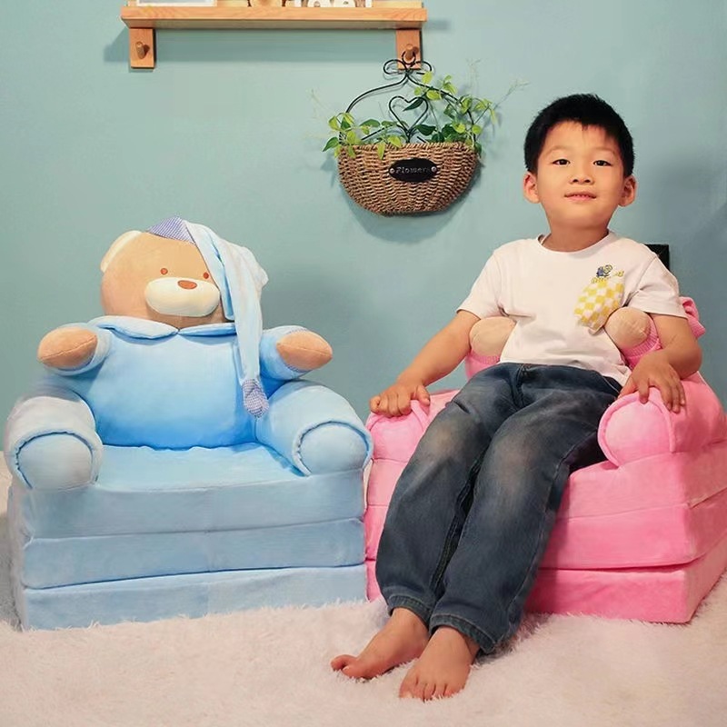 2023新款卡通折叠沙发两层三层宝宝椅幼儿园儿童充棉午睡玩具毛绒详情图4