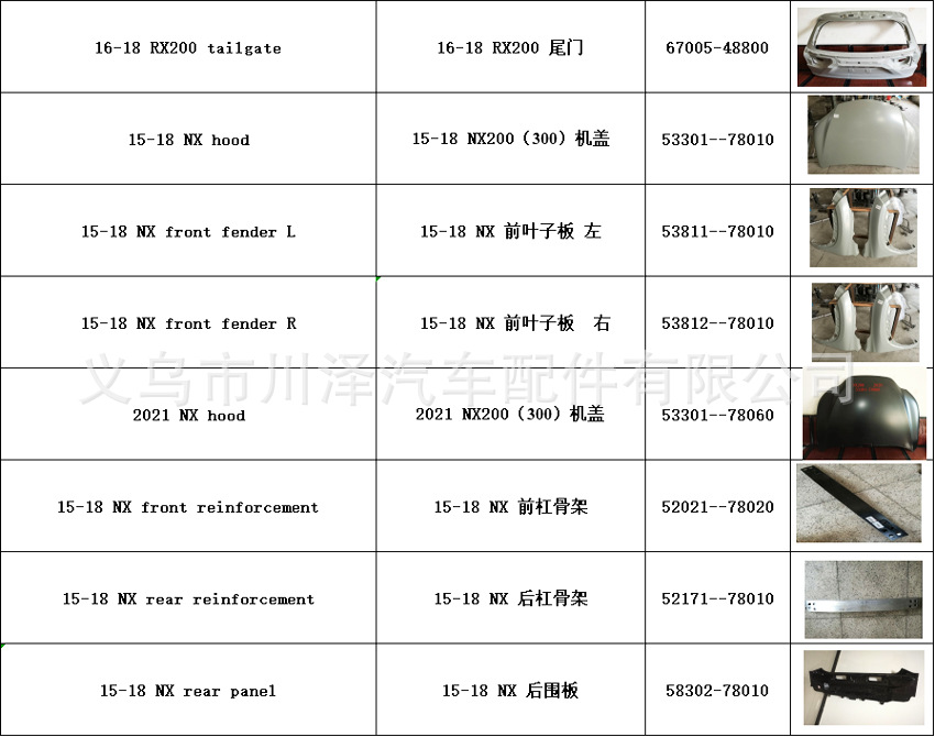 تطبيق الركيزة 53208-78010 من طراز LexussNX2000T/300H في تكساس Specification image