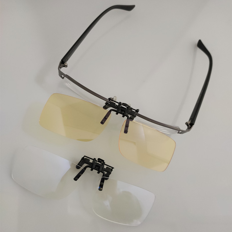 Blue light radiation computer glasses clips, myopia glasses clips, men's and women's blue light glasses clips, glasses accessories Specification image