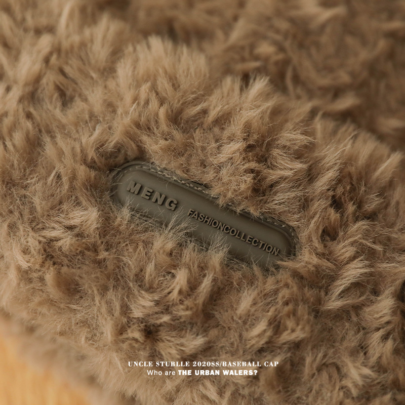 Burst Cute Bear Woolen Hat Girl Autumn Winter Thick Warm Plush Knit Hat Big Head Around The Face Small Hat Specification drawing