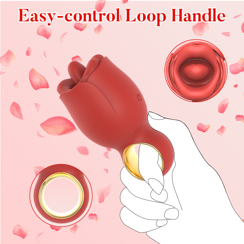 New rose tongue lick vibrator masturbator silent flirting adult female sex toy details Picture