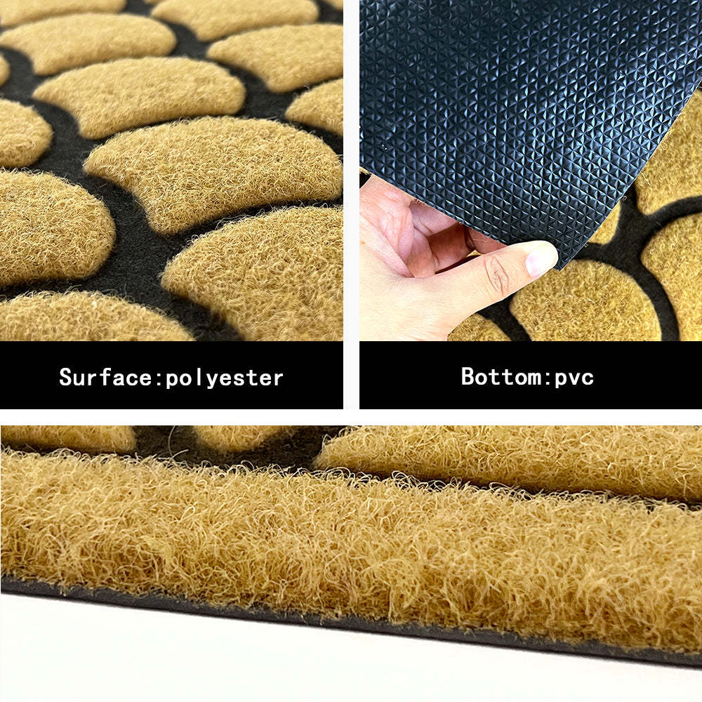 Anti-slip pvc rubber floor MATS for home use, such as those for the entrance and foot MATS at the entrance of the foyer with coconut palm embossing details Picture