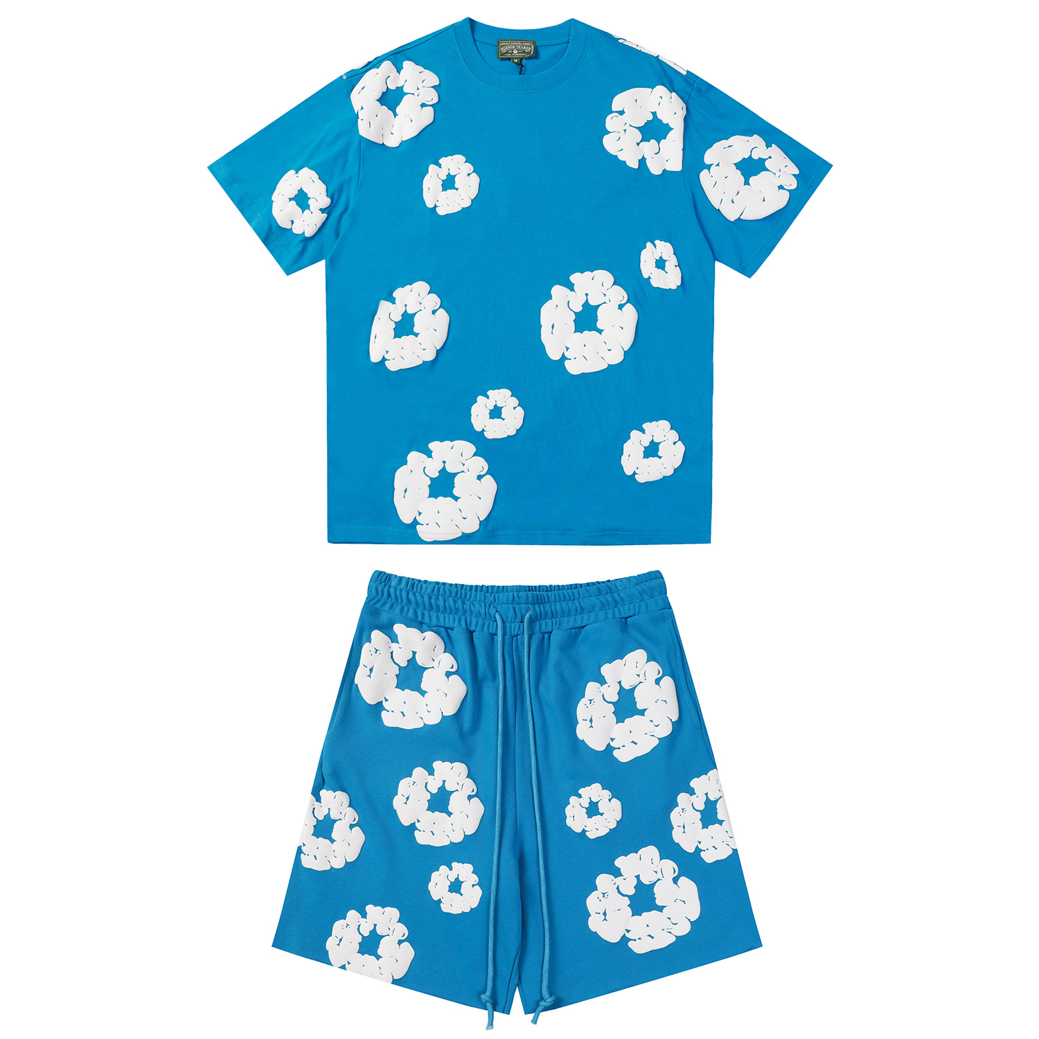 Estilo americano marca de moda madera algodón espuma manga corta hombre pareja ins primavera verano casual camiseta mujer Item Picture