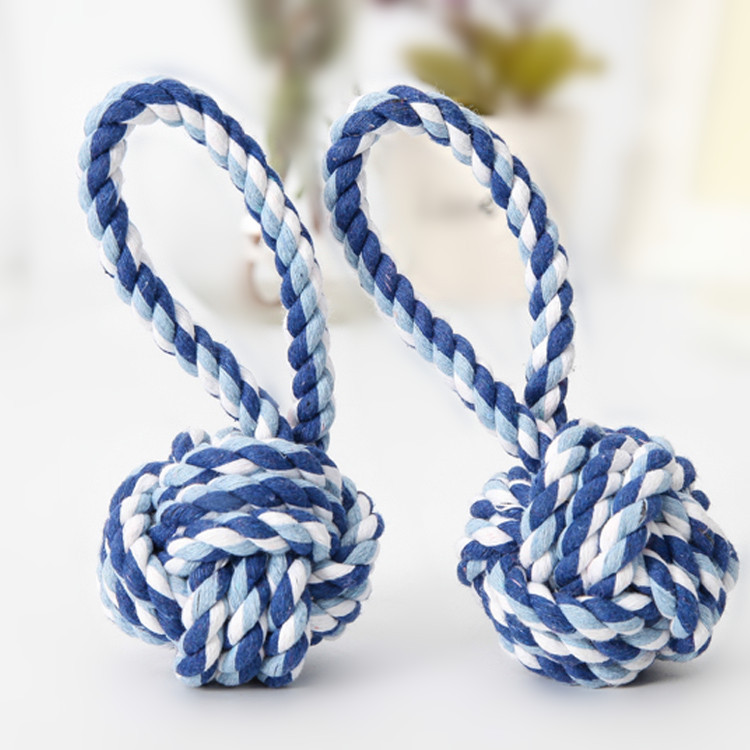 New cat toy cotton rope dog toy ball 7cm dog bite ball toy teething pet toy