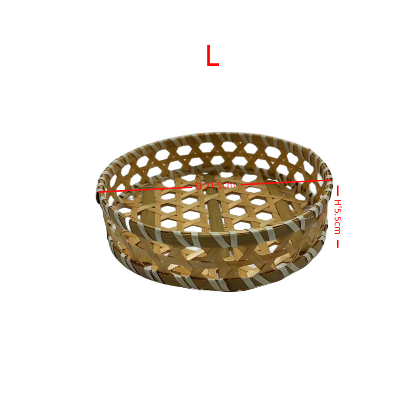 Bamboo Woven Fruit Basket Handmade Bamboo Basket Storage Basket Fruit Tray Dessert Basket Pastry Tray Tray Specification drawing