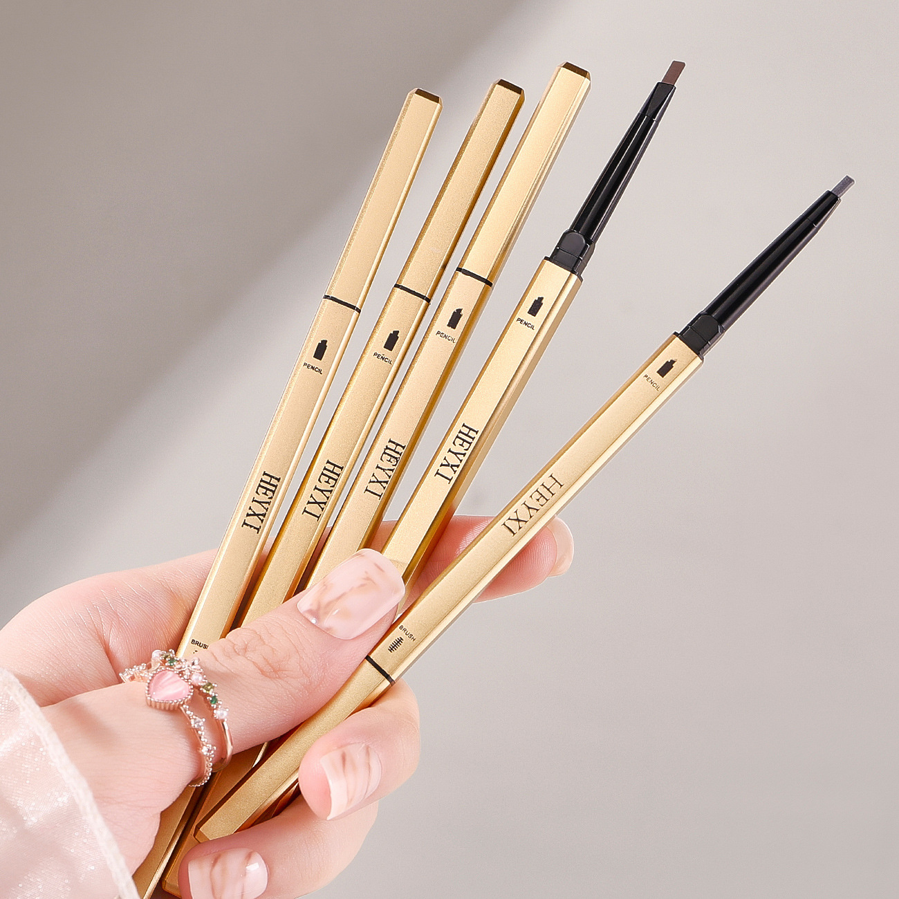 HEYXI Han Yuanxi's Little Gold Stick Eyebrow Pencil, Little Gold bar eyebrow pencil, waterproof and sweat-proof, long-lasting for students without smudging, beginners details Picture