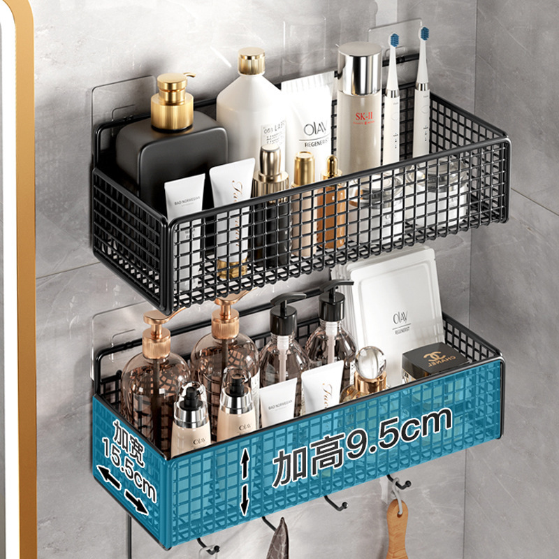 Bathroom Storage Rack Household Bathroom Wall Hanging Storage And Organizing Toiletries Table Large Perforation-Free Storage Rack Specification drawing