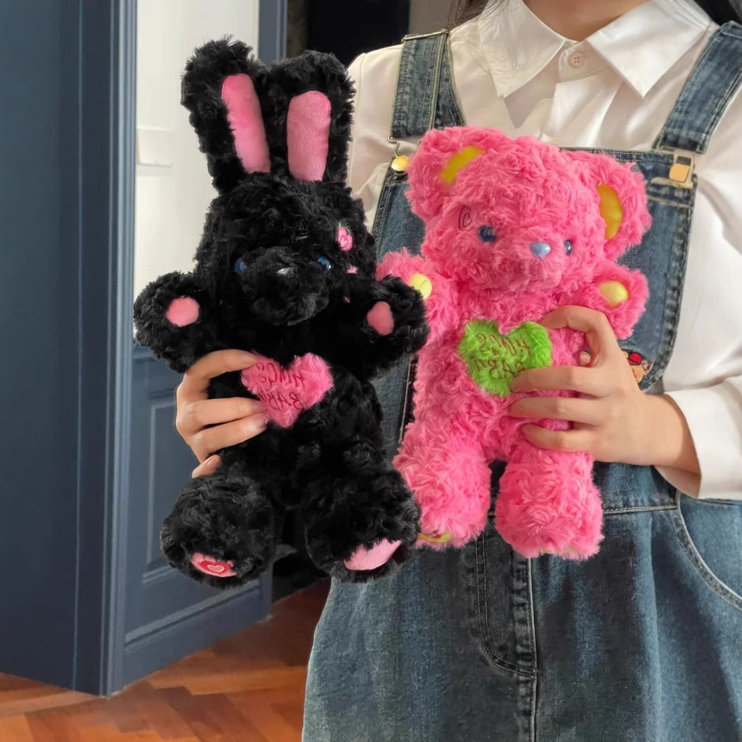 Wholesale of genuine bubble gum rabbit, cute bear, plush toy figurines, lullaby and soothing dolls for girls