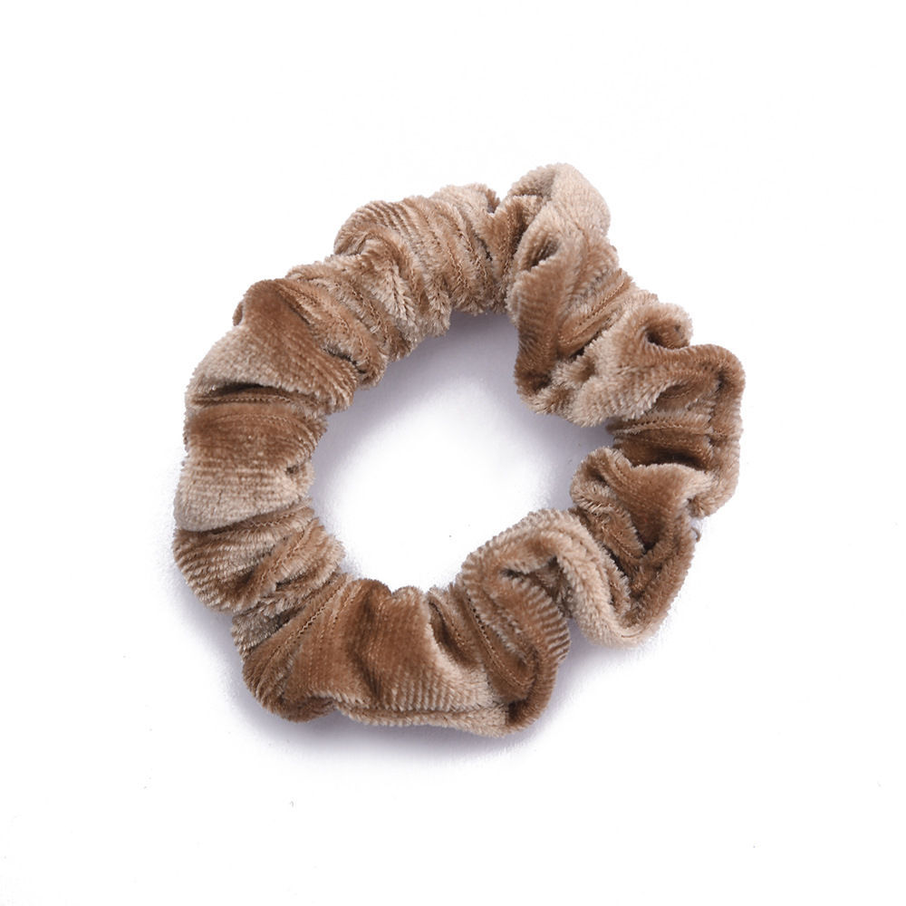 Basic velvet fabric large intestine hair band, solid color coil, leather band, high-elasticity and versatile fabric hair accessory manufacturer wholesale Item Picture