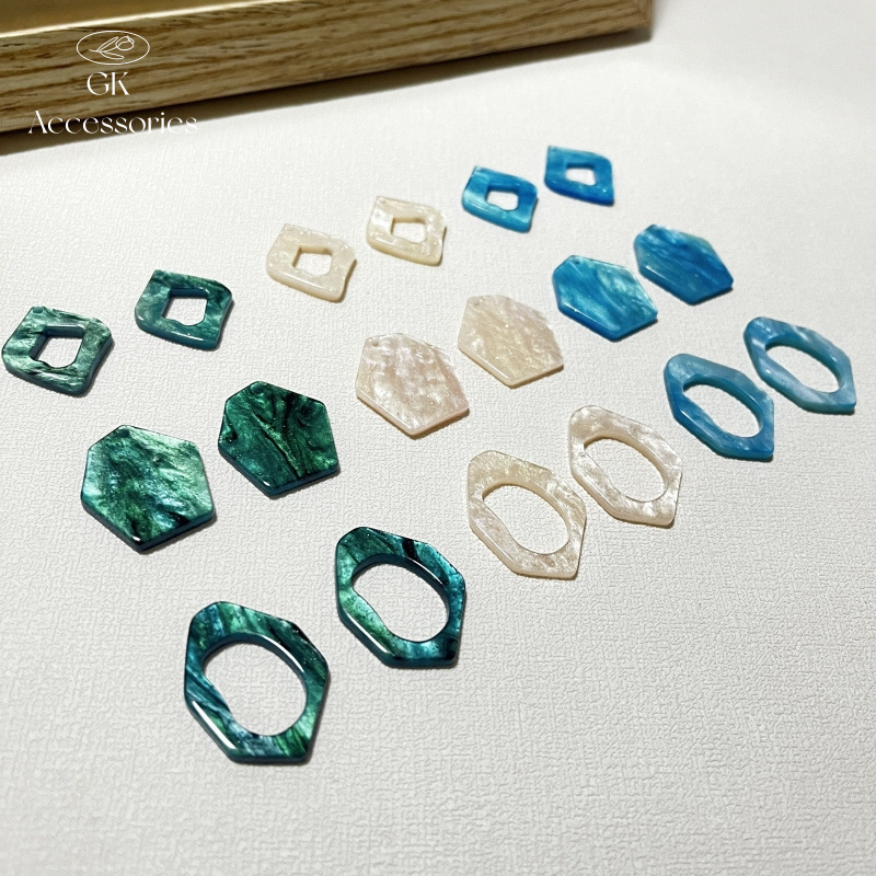 DIY resin accessories, earrings, pendants, hair clips, jewelry, handcrafted materials, acetic acid, high-grade geometric starry sky board, patches