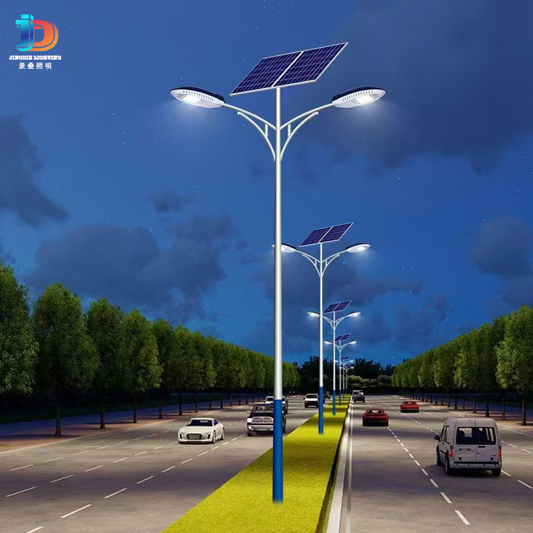 New rural solar 5-meter and 6-meter street lamps, ultra-bright high-power all-night lighting, household municipal 100W LED street lamps details Picture