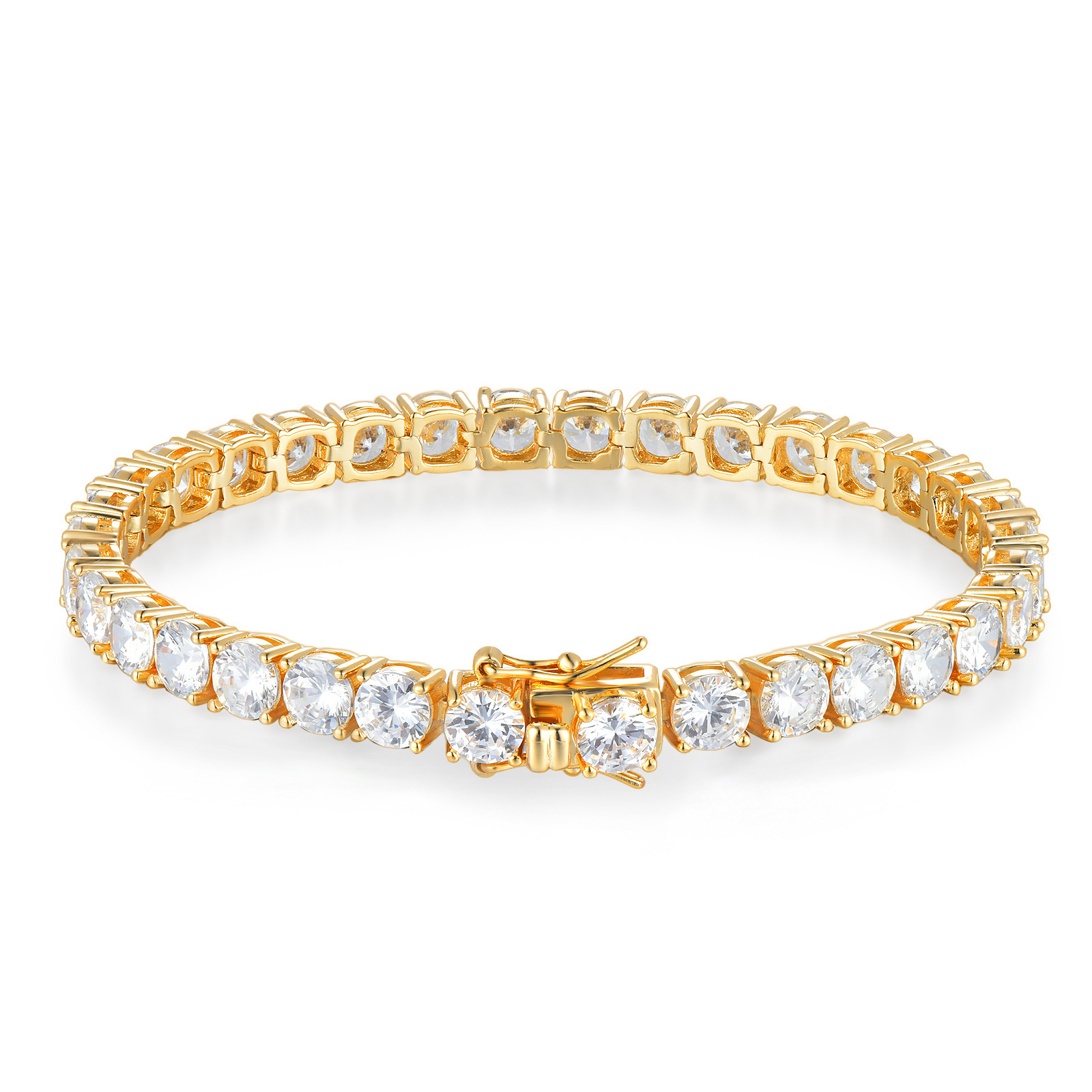 Tennischain European And American Jewelry 2-6Mm Tennis Chain Fashion Men's And Women's Hip Hop Zircon Bracelet Advanced Sense Item Picture