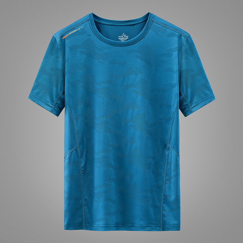 The couple's quick-drying jacquard round-neck short-sleeved T-shirt and men's summer top can be printed with graphic logos and cultural advertisements details Picture