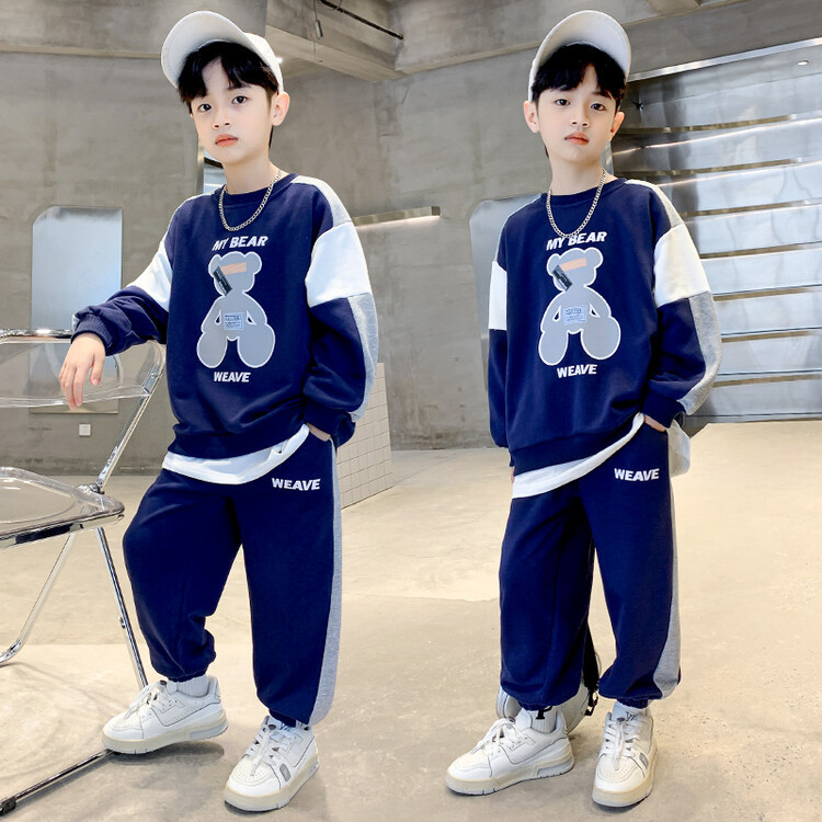 Wholesale of the 2022 new Korean version children's autumn casual hoodie set for middle-aged and young boys Specification image