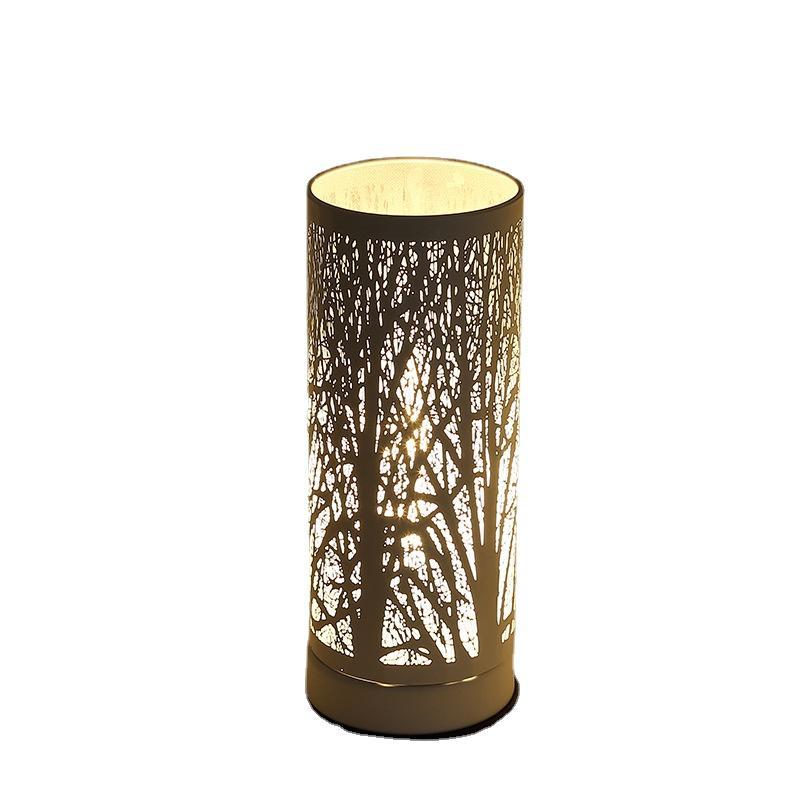 Simple and creative home aroma lamp, ironwork plug-in, room and living room bedside lamp, round tree electronic wax melting device