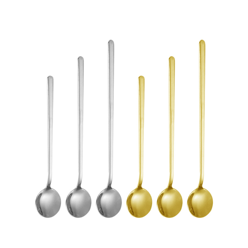 Stainless steel spoons with creative high appearance level, coffee spoons as souvenirs, golden small round spoons, gift spoons, dessert spoons, small round spoons Item Picture