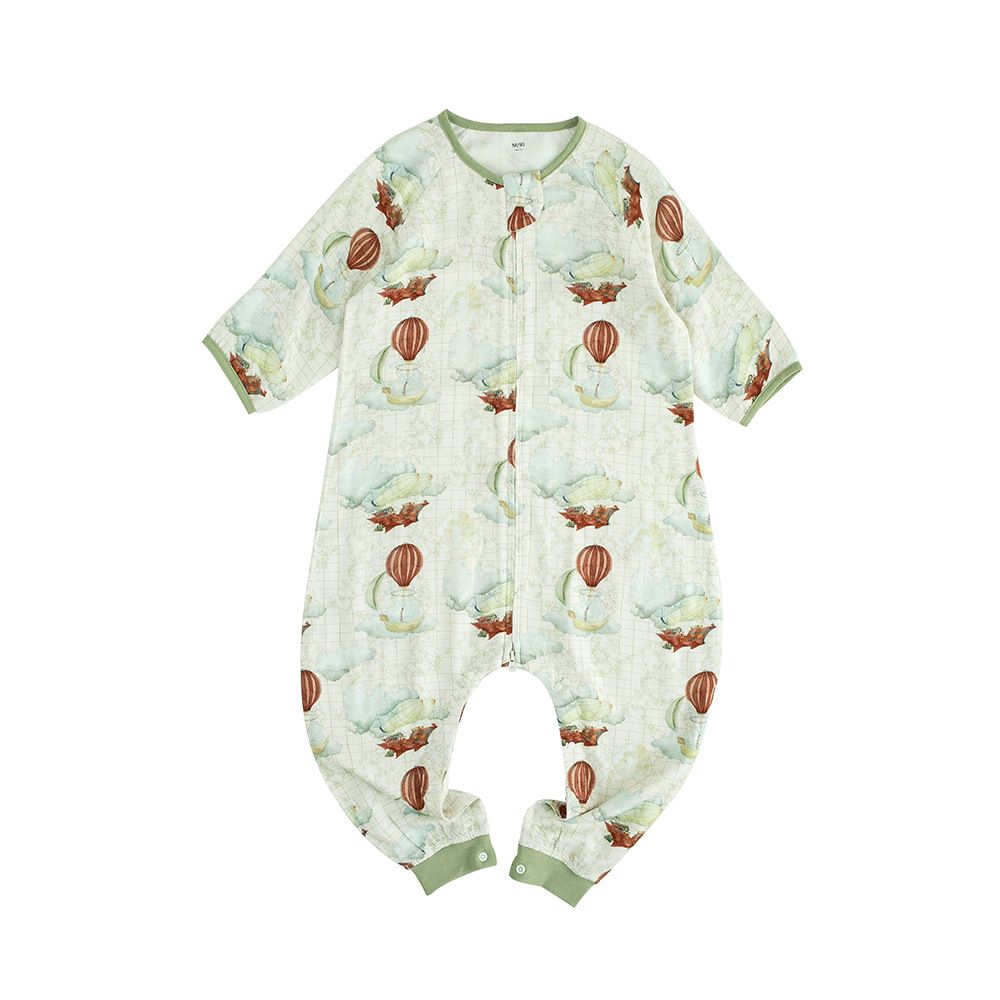 Andan New children's sleeping bag, spring and summer double-layer bamboo cotton gauze split sleeping bag, baby one-piece suit, Andan sleeping bag Item Picture