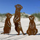 跨境爆款生锈的猫鼬家庭3件套剪影花园地插生锈装饰动物造型插件图