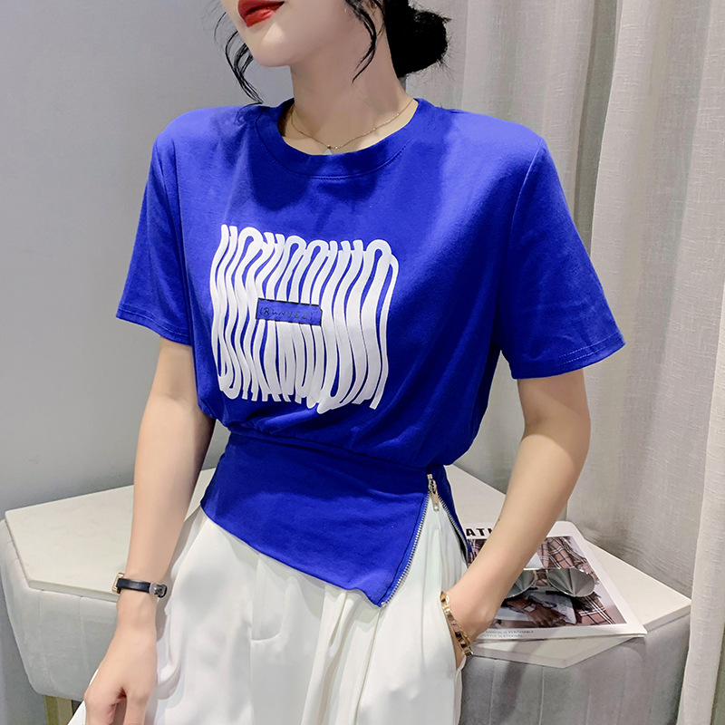 一键代发夏季新款女装批发货源网红个性印花宽松显瘦蝙蝠衫女T恤