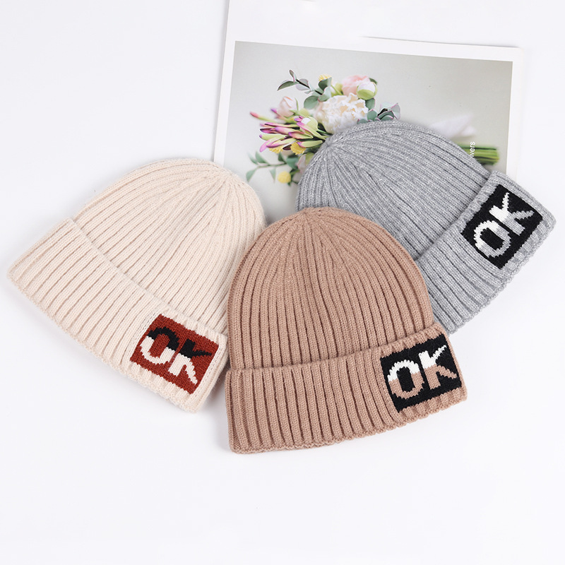 Cashmere Knitted Hat Women's Winter Hat Casual Warm Heaps Heaps Hat Korean Version Simple Ear-Protection Couple Woolen Hat details Picture