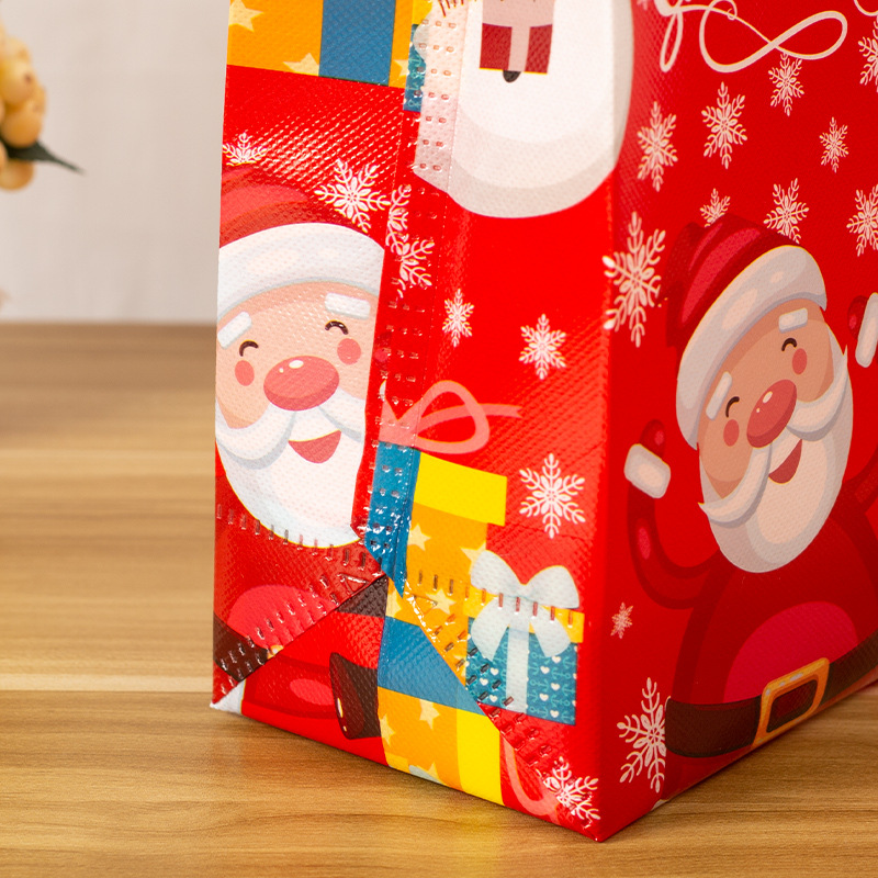 Christmas gift bag manufacturer wholesale non-woven fabric hand-held laminated bags, printed non-woven fabric bags, heat-pressed logo in stock Specification image