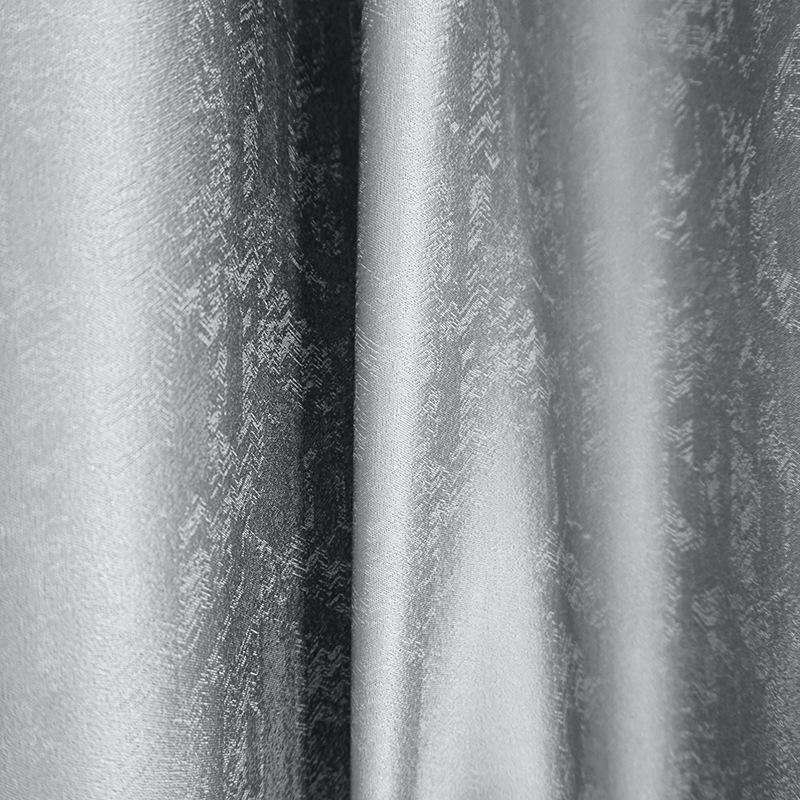 轻奢高精密加厚纯色拼接遮光窗帘 色织提花客厅卧室飘窗窗帘成品详情图3