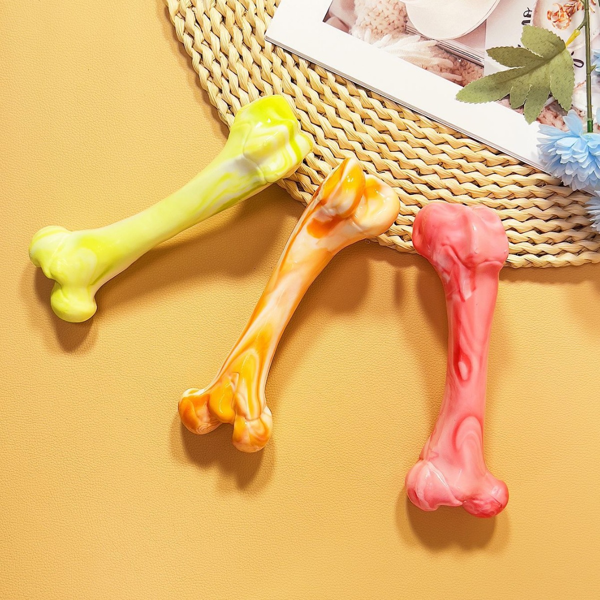 Dog toy bones, biting and boring gadgets, teething rubber, Teddy bite rubber pet supplies for small, medium and large dogs details Picture