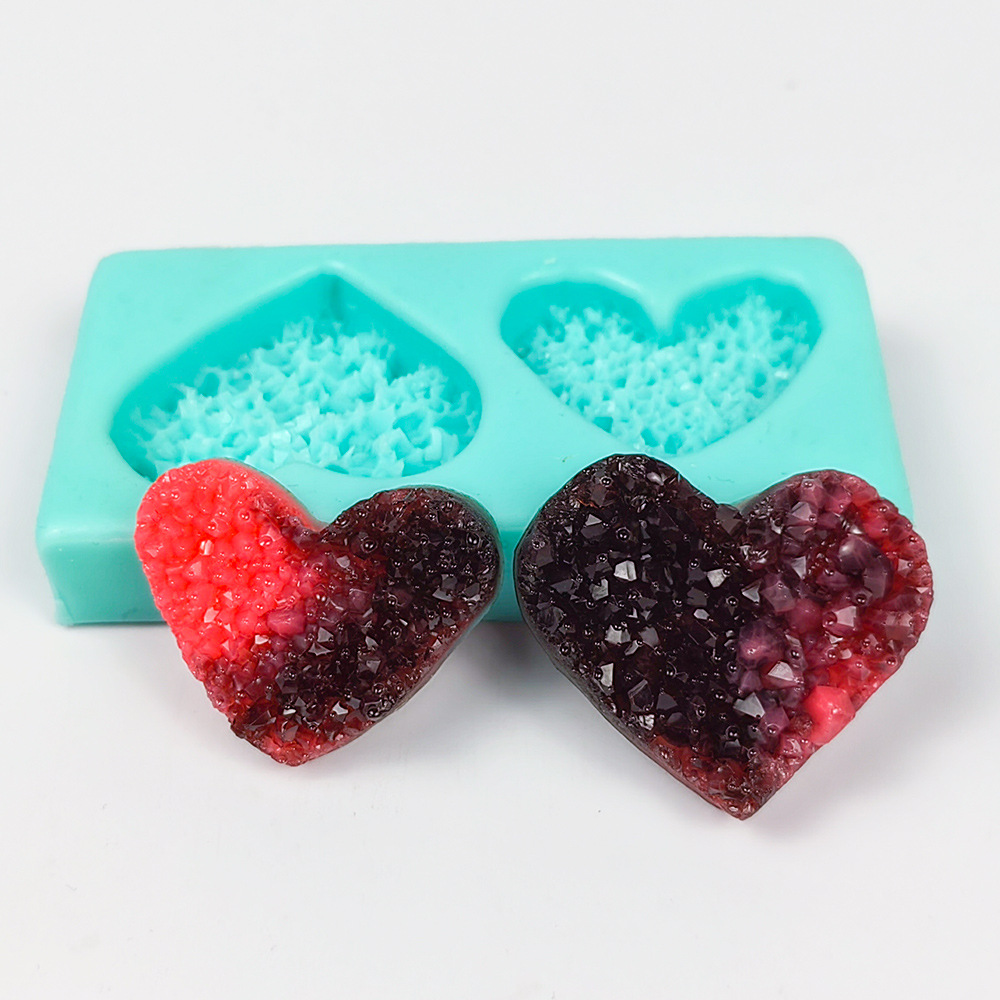 Heart-shaped silicone mold, heart-shaped scented candle mold, diy lover fondant chocolate cake mold Specification image