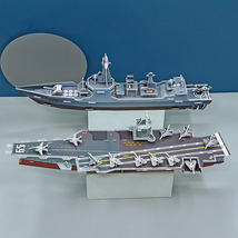 航母舰3D立体拼图批发驱逐舰船模型手工儿童益智玩具地摊纸质