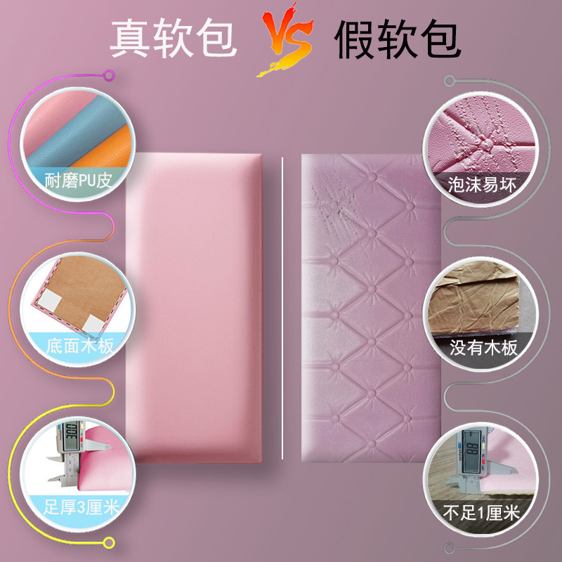 Anti-collision wall stickers, self-adhesive headboard soft wall decoration, tatami soft wall enclosure, children's 3d stereoscopic wholesale with free shipping details Picture