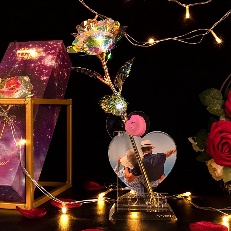 Factory stock: 24K gold foil rose acrylic base, LOVE acrylic base, heart-shaped flower arrangement base details Picture