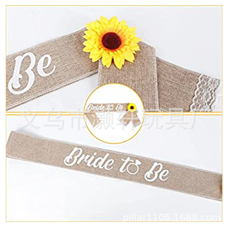 BRIDETOBE wedding dress accessories for bachelorette party sunflower veil linen dress with shoulder set Application Scenario