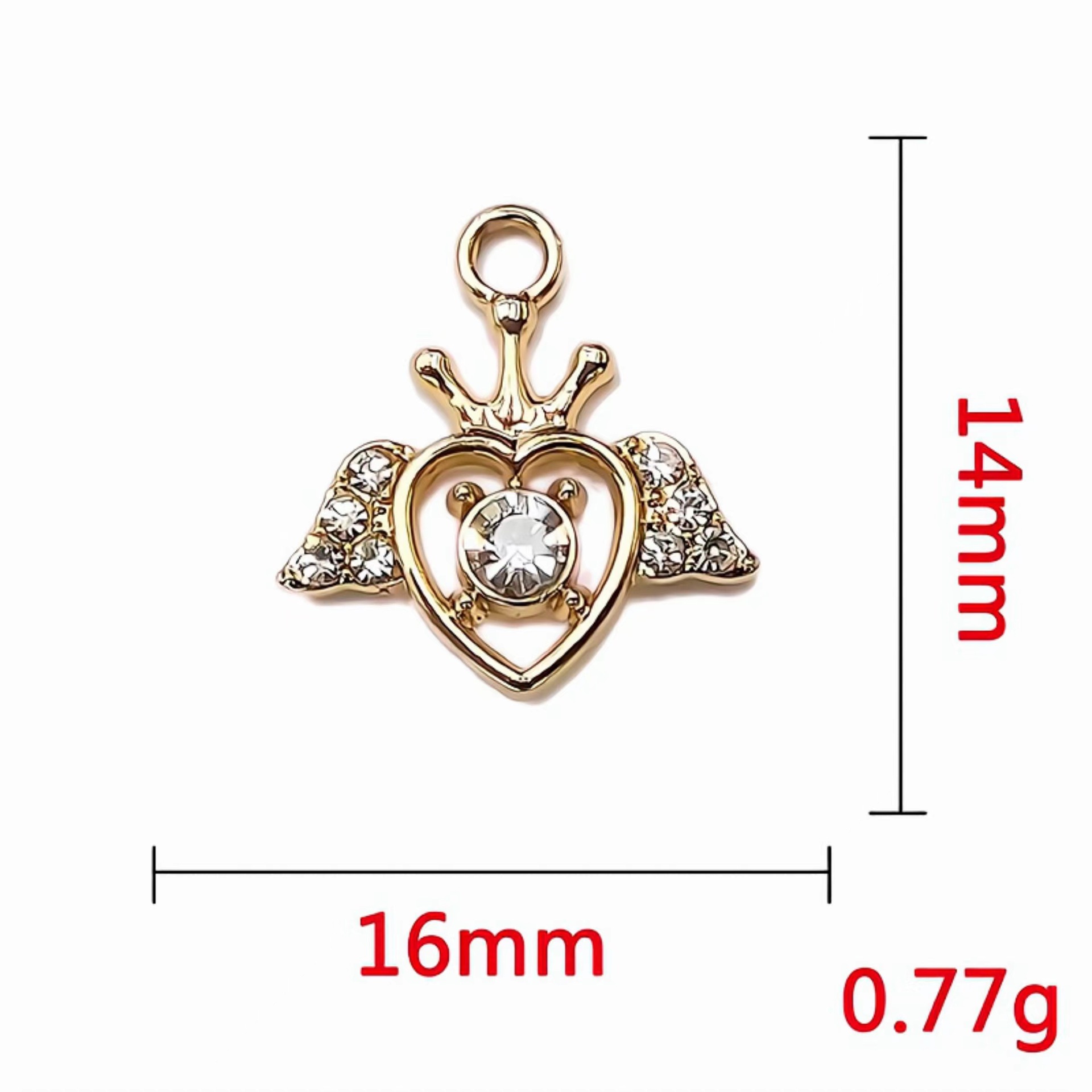Uv Color Preservation Diy Handmade Jewelry Alloy Material Small Bear Single Korean Point Drill Point Pearl Pendant Wholesale Specification drawing