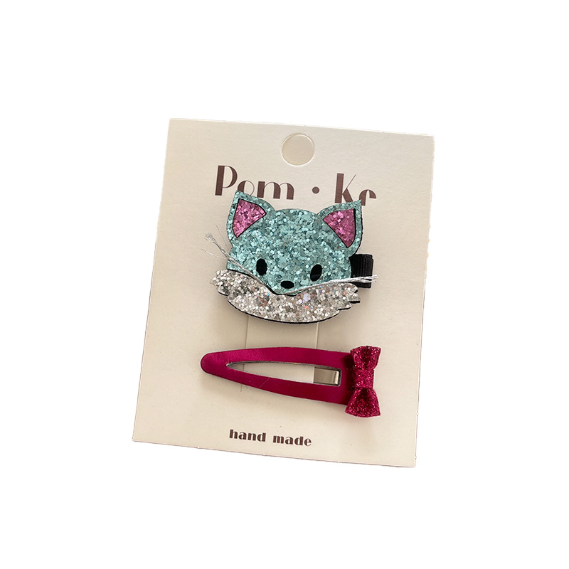 Nuevo cortex lentejuelas paño arco clip de pelo dulce versátil dibujos animados bebé accesorios de pelo frente flequillo clip Item Picture