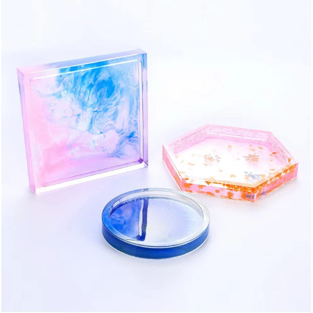 diy epoxy resin resin resin resin mold tools, square, round, wavy coasters, silicone molds Application Scenario