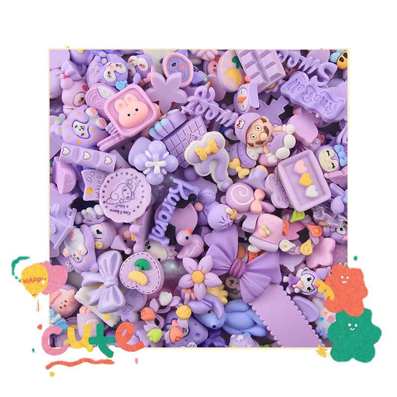 Purple Blend Random Resin Cream Glue Phone Case Head String Hair Card Accessories Diy Factory Wholesale Cup Stickers Item Picture